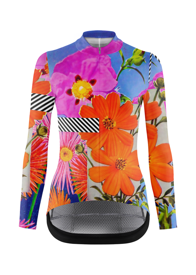 ROCKBROS Women's Psychedelic Bloom Collage Pro Long-Sleeve Jersey
